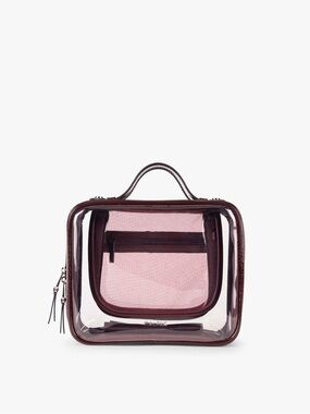Medium Clear Cosmetics Case in Glazed Dark Cherry